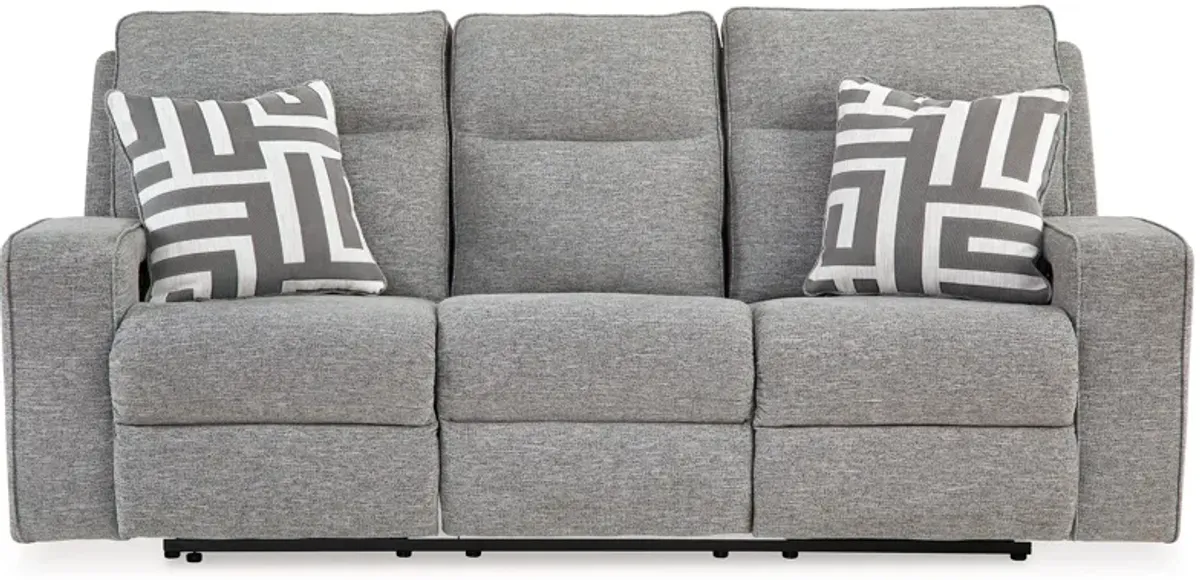 Biscoe - Pewter - Power Reclining Sofa With Adj Headrest