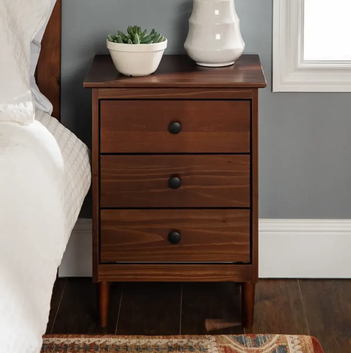 Classic 3 Drawer Solid Wood Nightstand