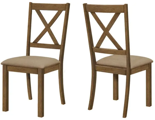 Dining Chair Side, Upholstered For Dining Room, Transitional (Set of 2) - Beige