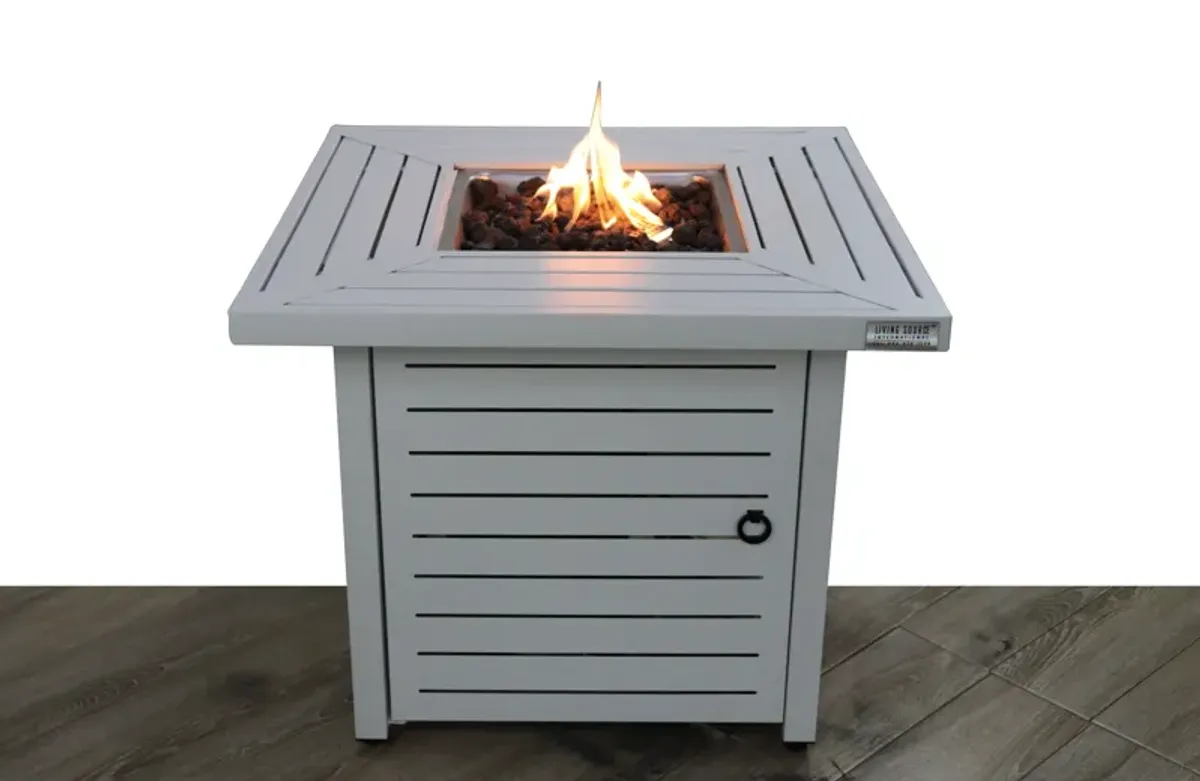 Propane Fire Pit Table - Antique Gray White