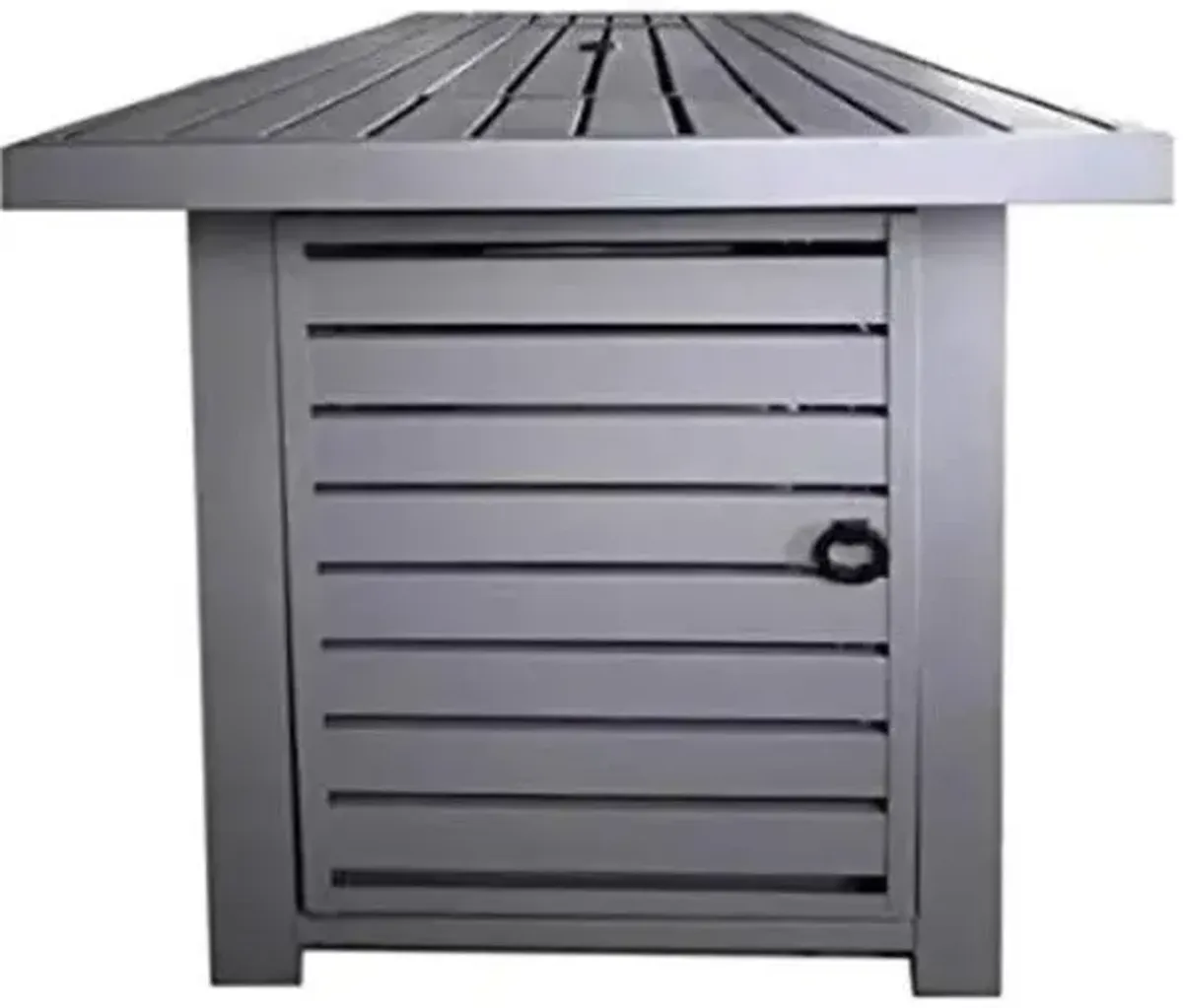 Outdoor Fire Pit Table With Lid Durable Construction - Gray