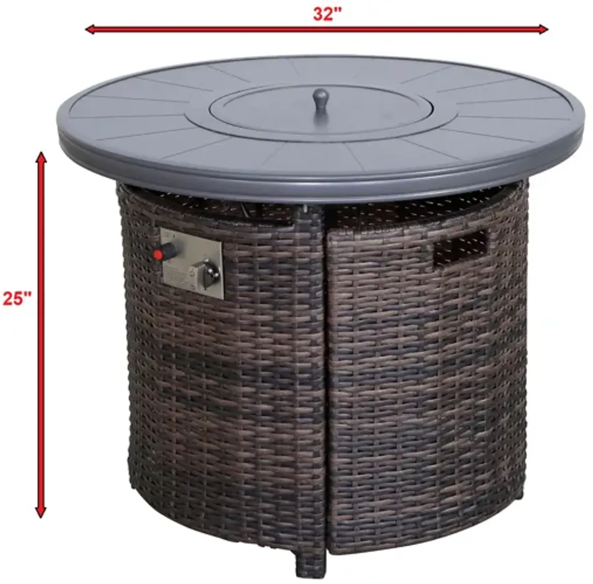 Outdoor Fire Pit Table With Lid - Espresso