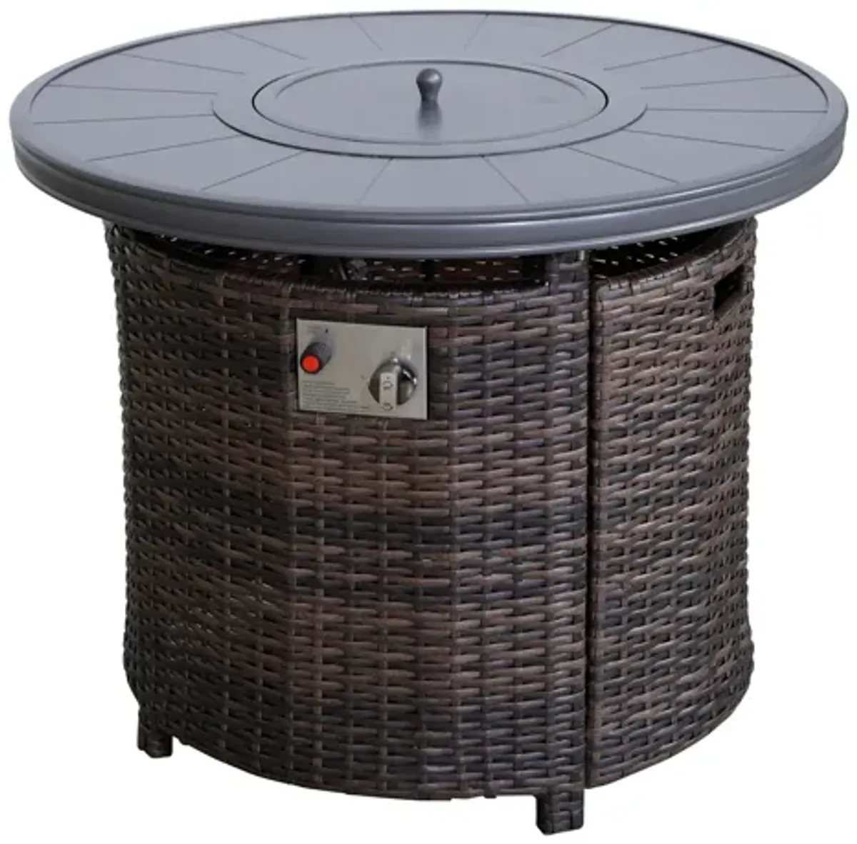 Outdoor Fire Pit Table With Lid - Espresso