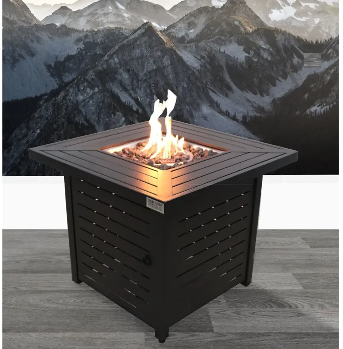 Propane / Gas Fire Pit Table - Black