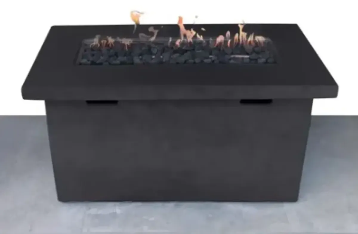 Reinforced - Propane Outdoor Fire Pit Table Durable Construction - Charcoal