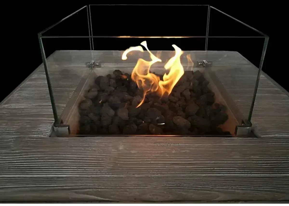 Reinforced - Propane Fire Pit Table - Black / Gray