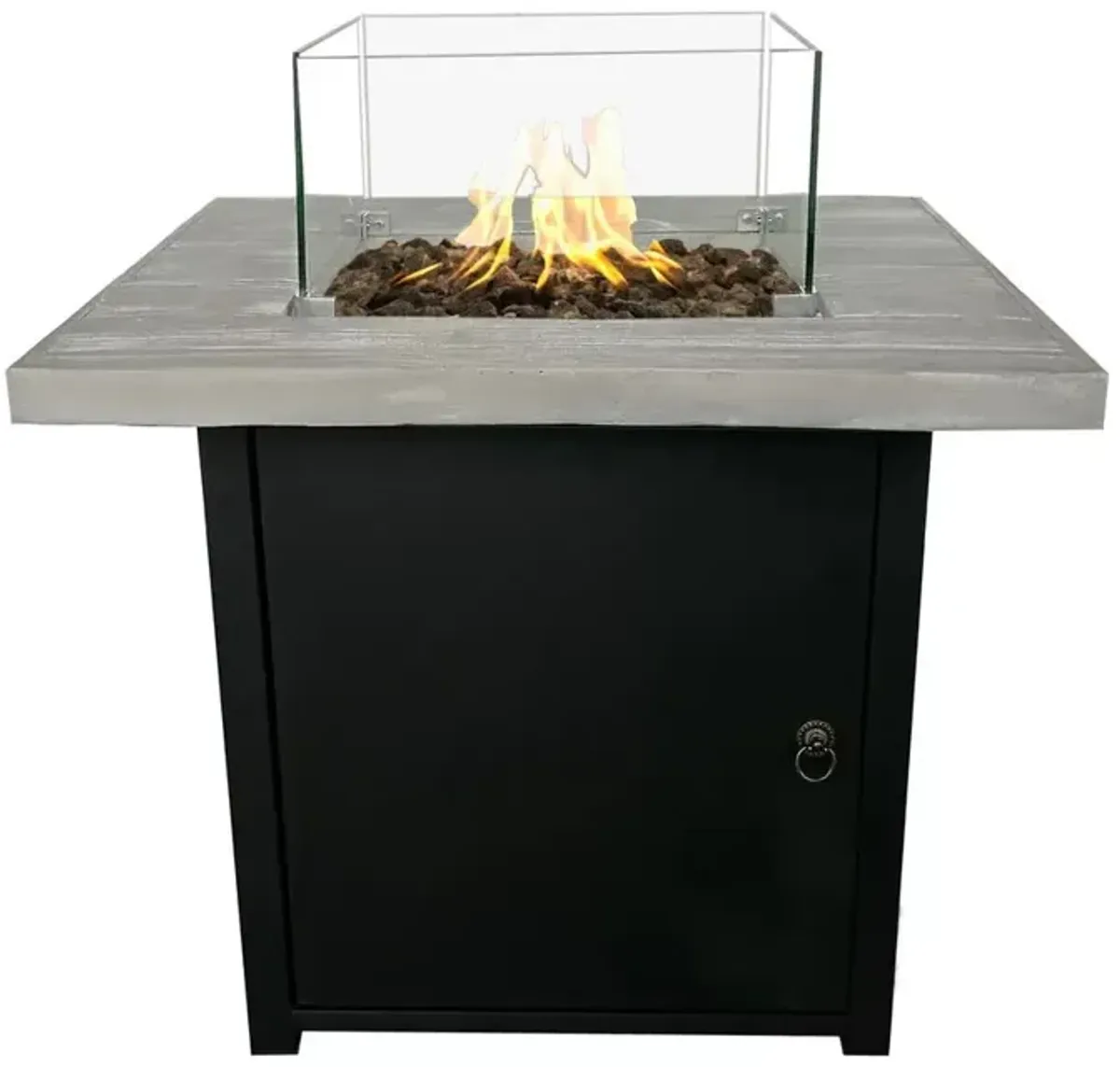 Reinforced - Propane Fire Pit Table - Black / Gray