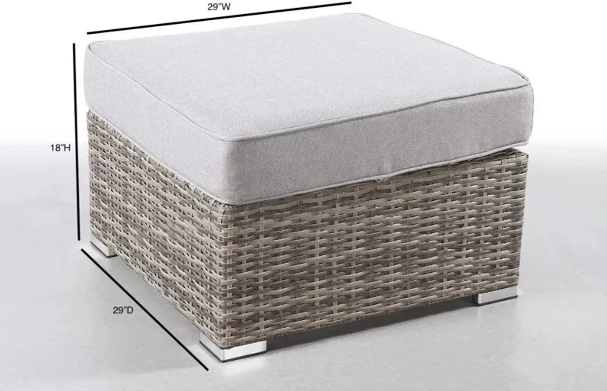 Outdoor Ottoman With Cushion - Gray