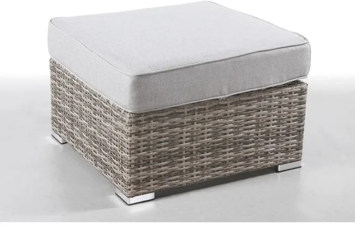 Outdoor Ottoman With Cushion - Gray