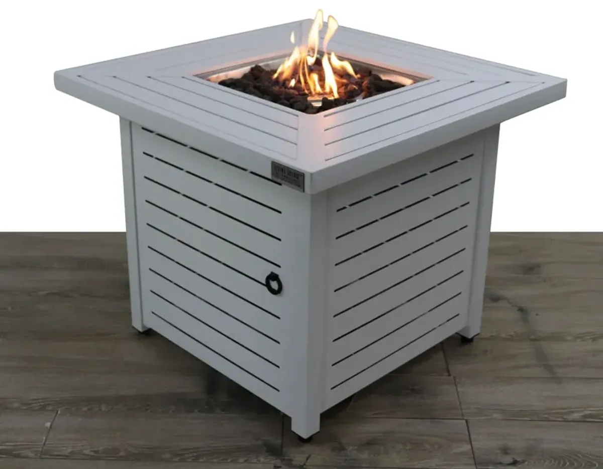 Outdoor Fire Pit Table With Lid - White Line