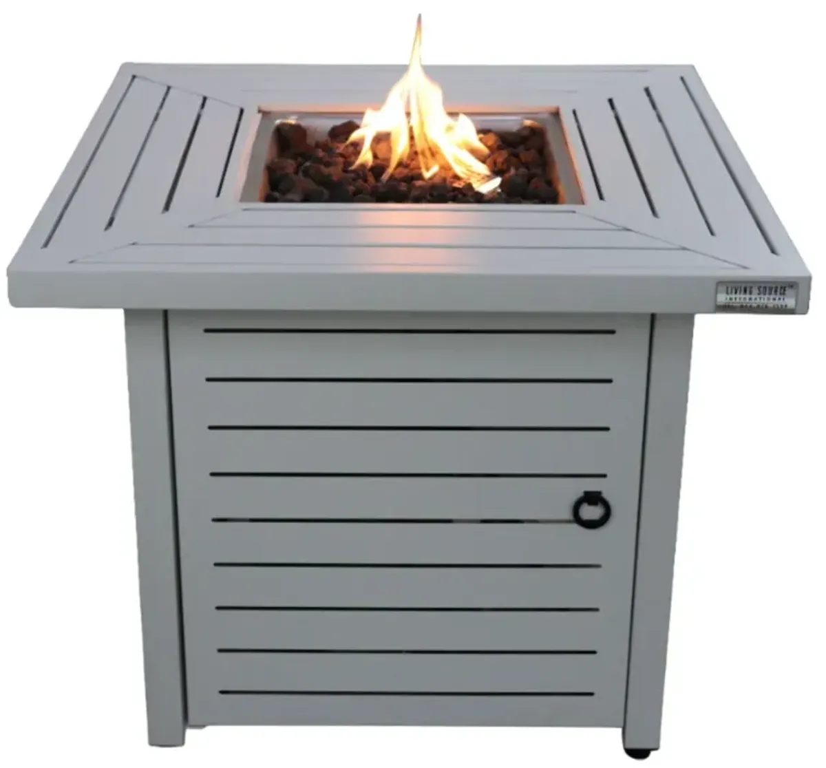 Outdoor Fire Pit Table With Lid - White Line