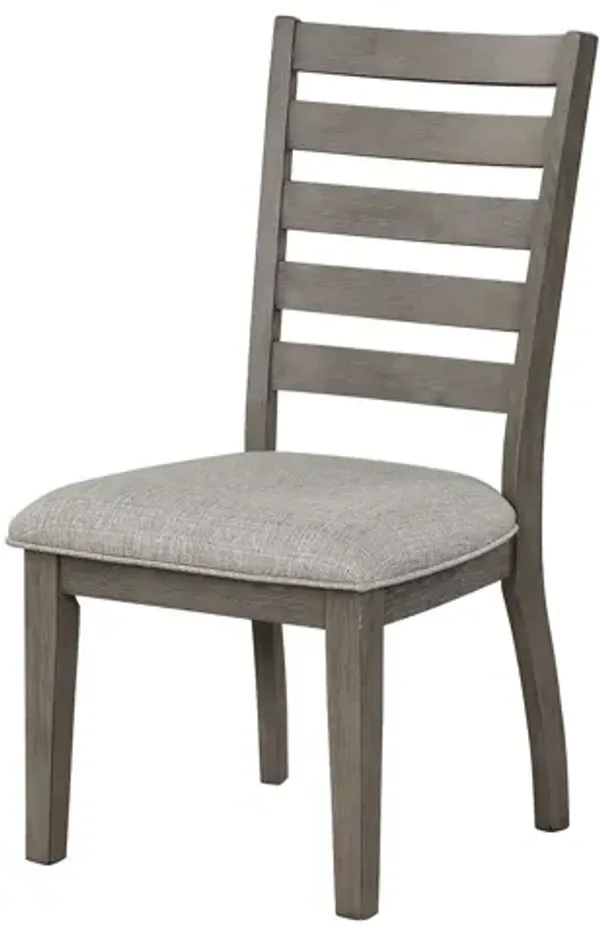Casual Side Dining Chair With Ladder Back (Set of 2) - Gray