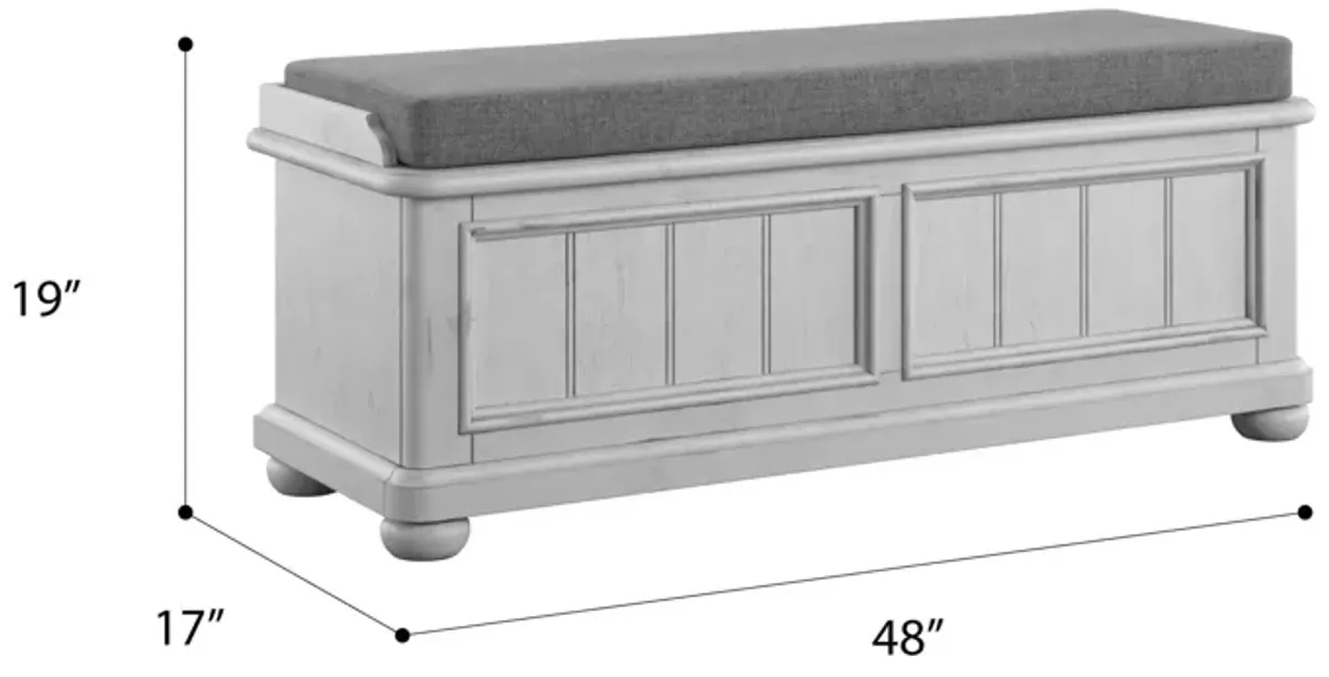 Mariano - Storage Bench - Gray