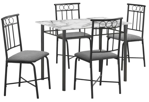 5 Pieces Dining Table Set, Small, Rectangular