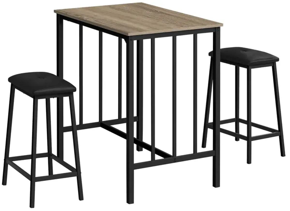 3 Pieces Dining Set, Counter Height, Rectangular, Small, Contemporary & Modern