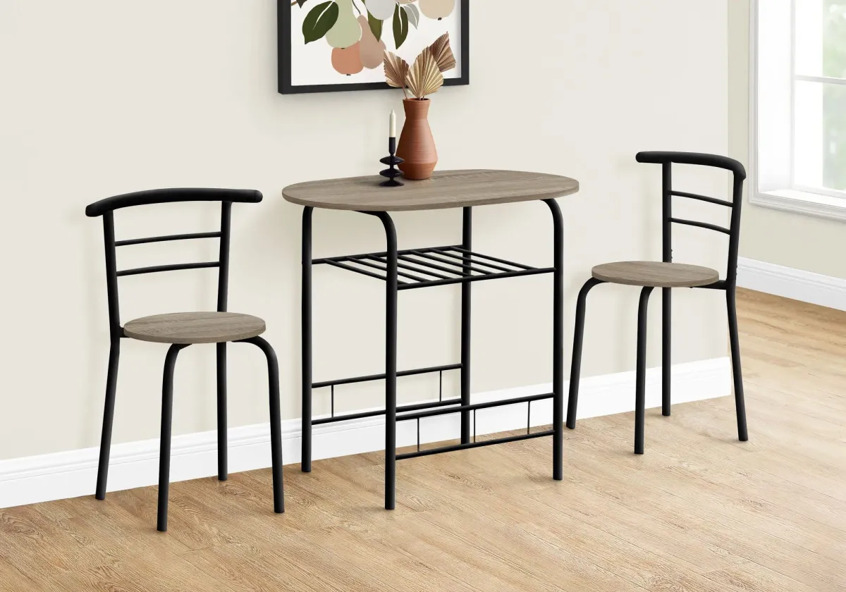 3 Pieces Dining Table Set, Small, Contemporary & Modern