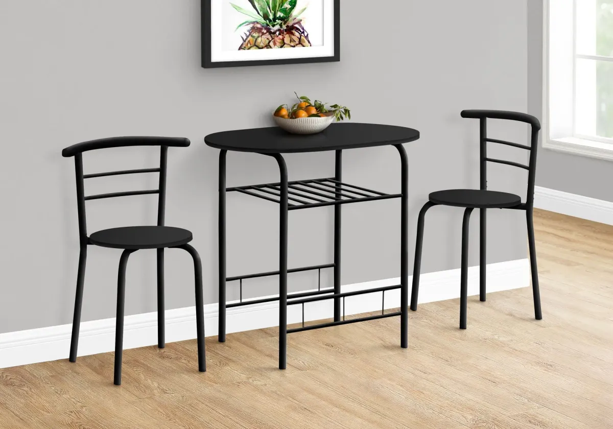 3 Pieces Dining Table Set, Small, Contemporary & Modern