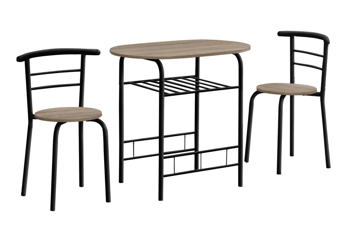 3 Pieces Dining Table Set, Small, Contemporary & Modern