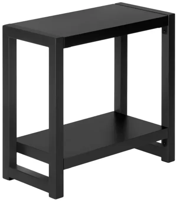 Accent Side Table, Narrow, Small, 2 Tier, Contemporary And Modern