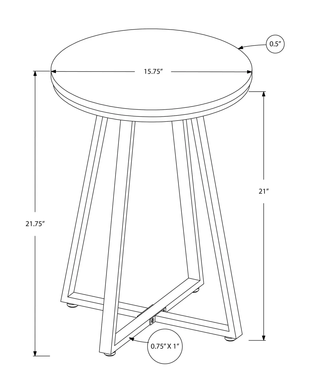 Accent Table, Side, Round Contemporary & Modern Modern Design