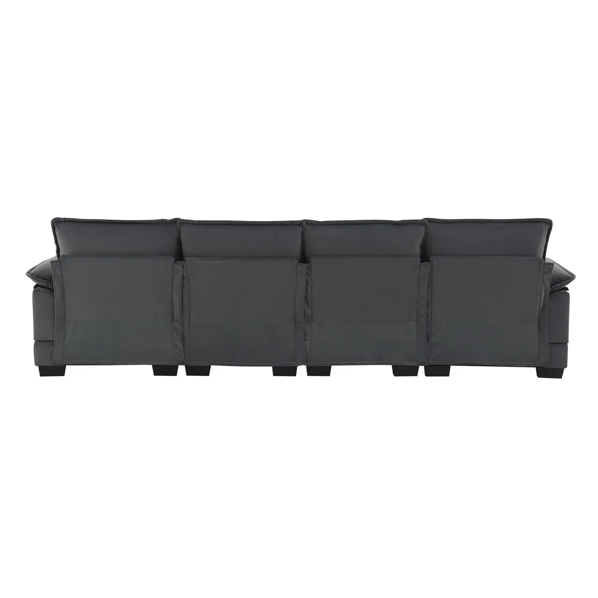 Modern U-Shaped Sectional Sofa With Waist Pillows, 6 Seat Upholstered Symmetrical Sofa Furniture, Sleeper Sofa Couch With Chaise Lounge For Living Room