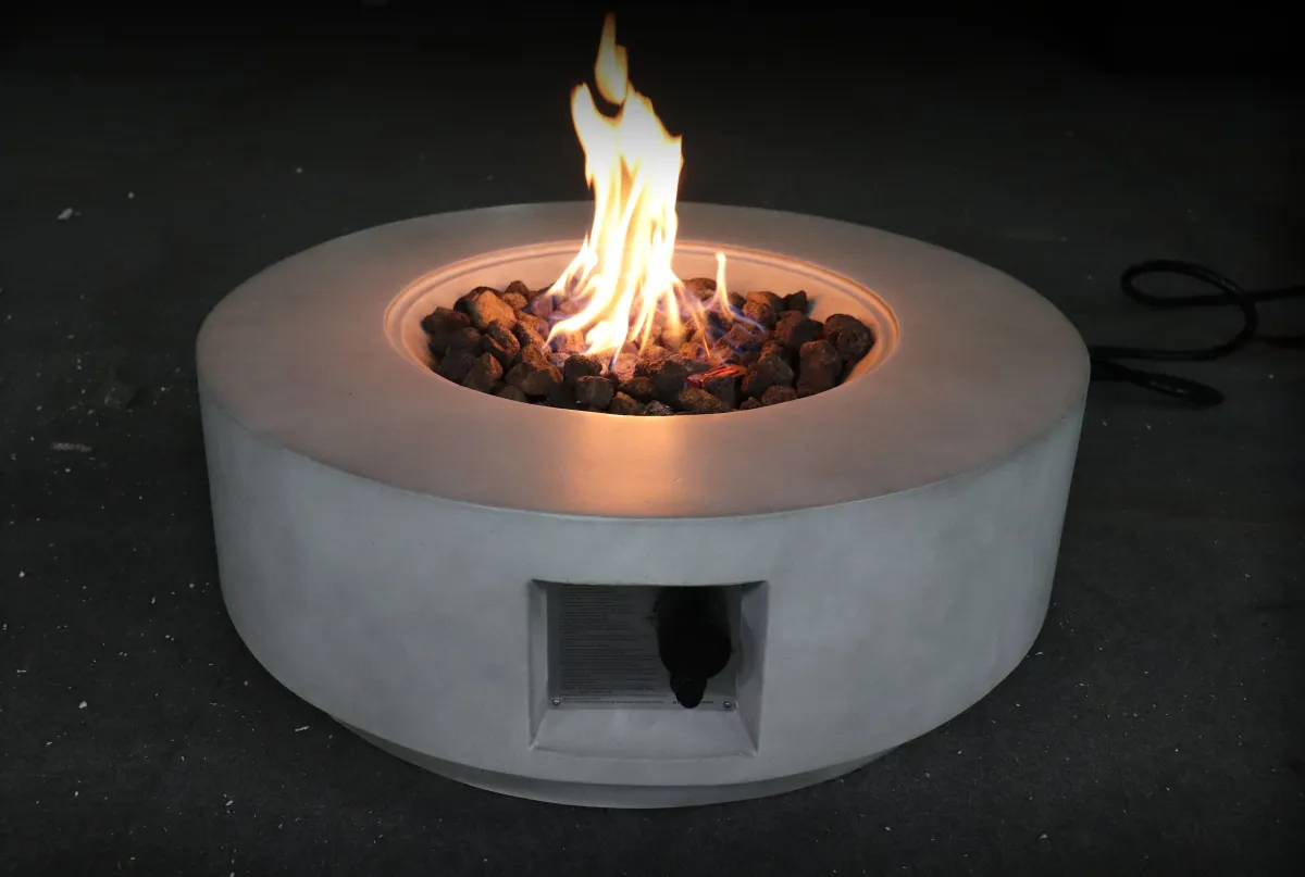 Reinforced - Propane Gas Outdoor Fire Pit Table With Lid