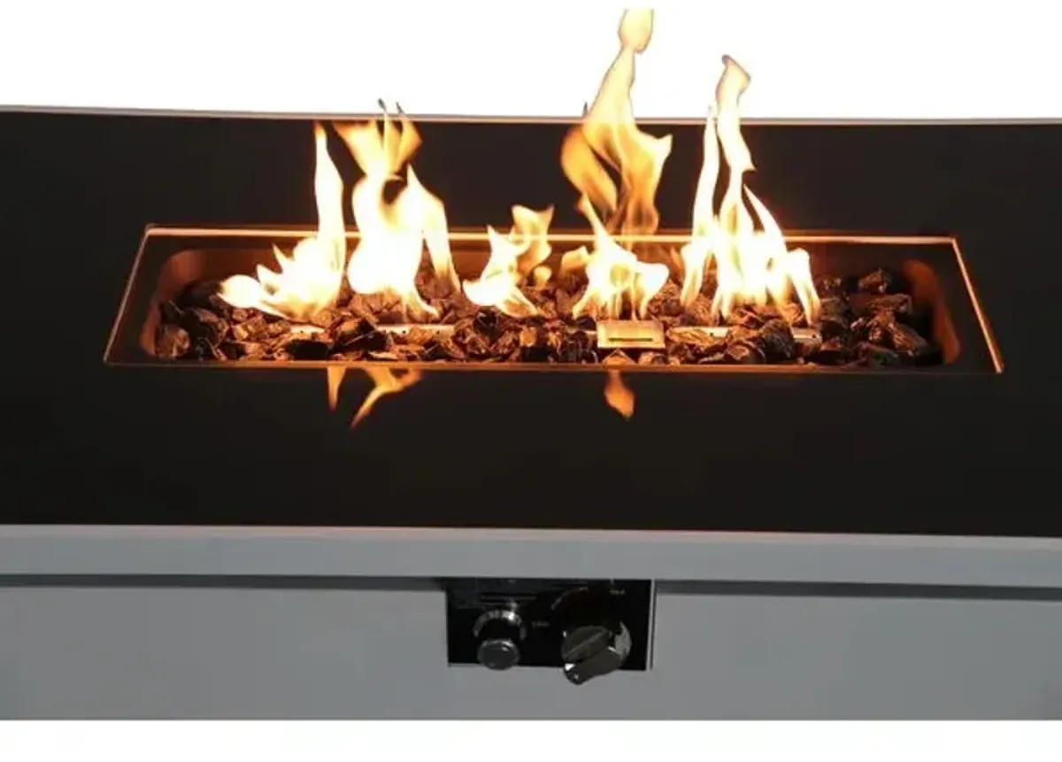 Rectangular Fire Pit With Frame Elegant Design