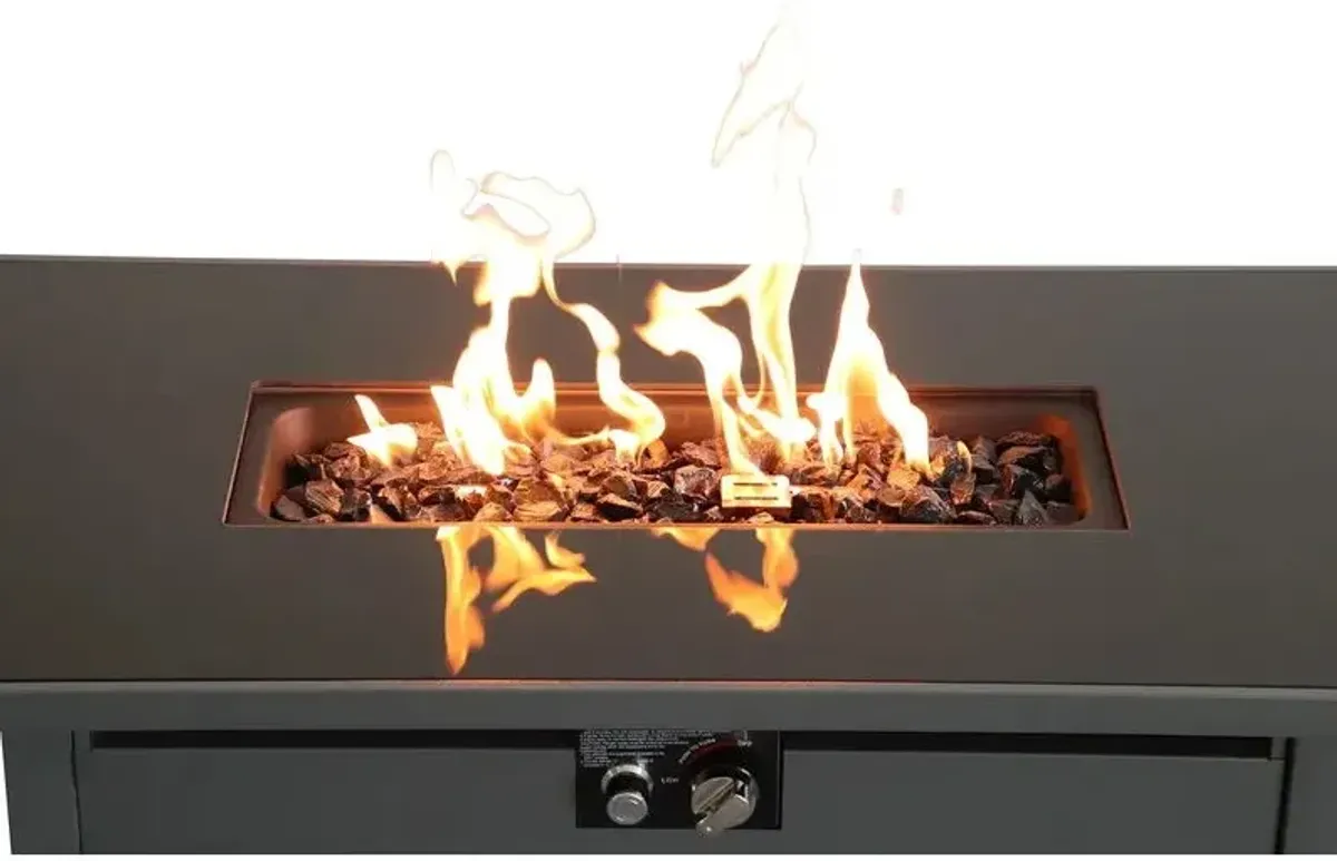 Rectangular Fire Pit With Frame Elegant Design