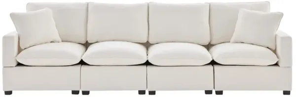 Modern Modular Sofa, 4 Seat Chenille Sectional Couch Set With 2 Pillows Included, Freely Combinable Indoor Funiture For Living Room, Apartment, Office