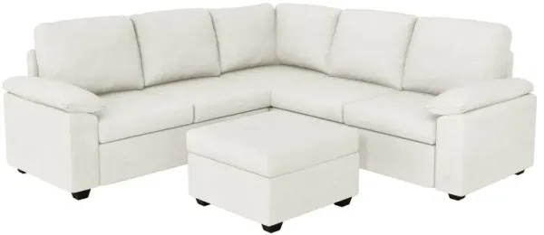 Modern Velvet Sectional Sofa Set, Large U Shaped Upholstered Corner Couch With Ottoman, Armrest Pillow, 6 Seat Indoor Furniture For Living Room