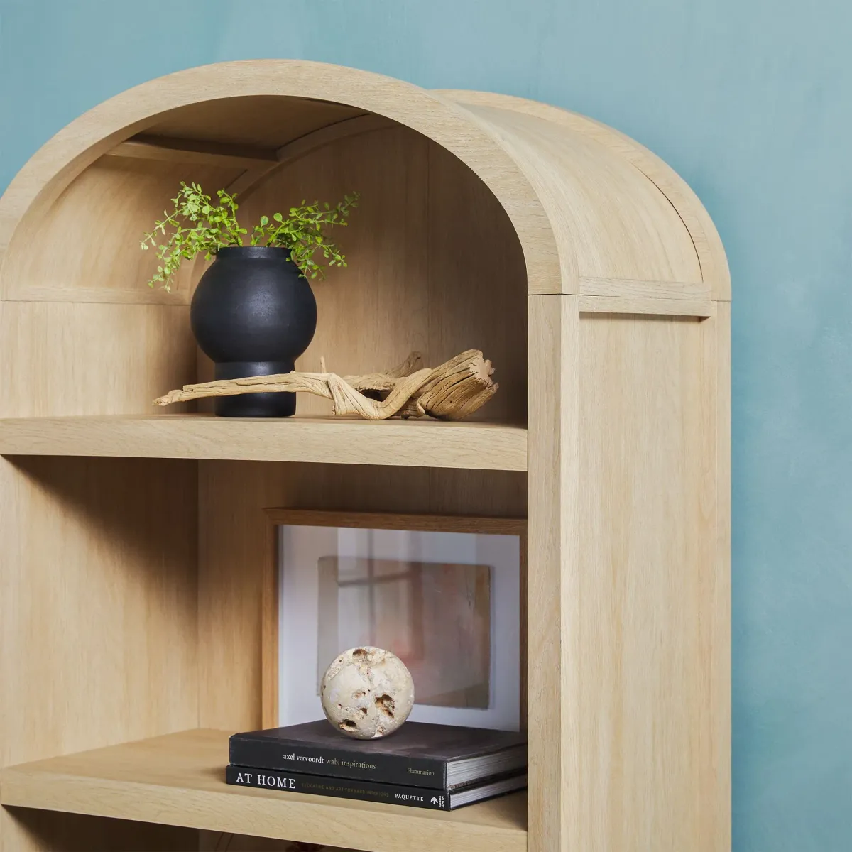 Modern 5 Shelf Open Arched Bookshelf