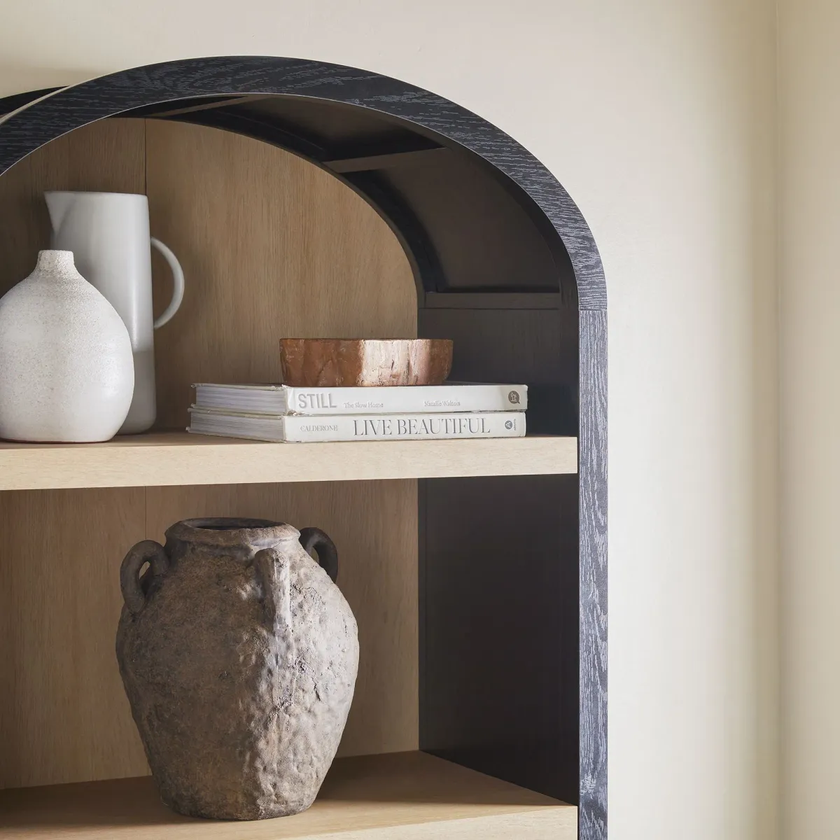 Modern 5 Shelf Open Arched Bookshelf