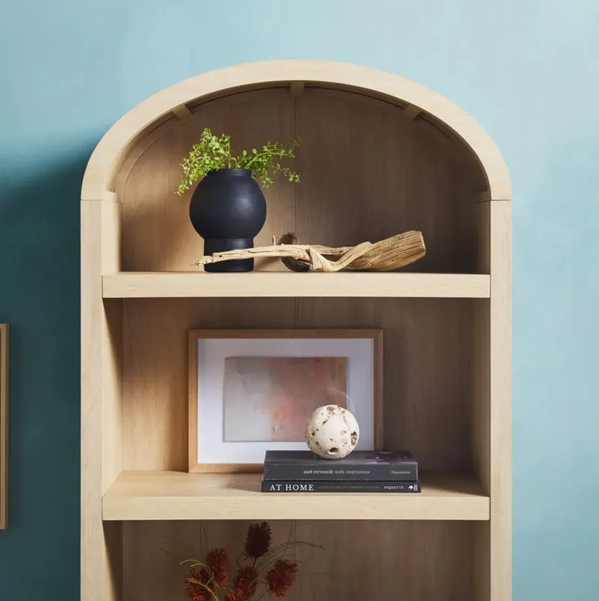 Modern 5 Shelf Open Arched Bookshelf