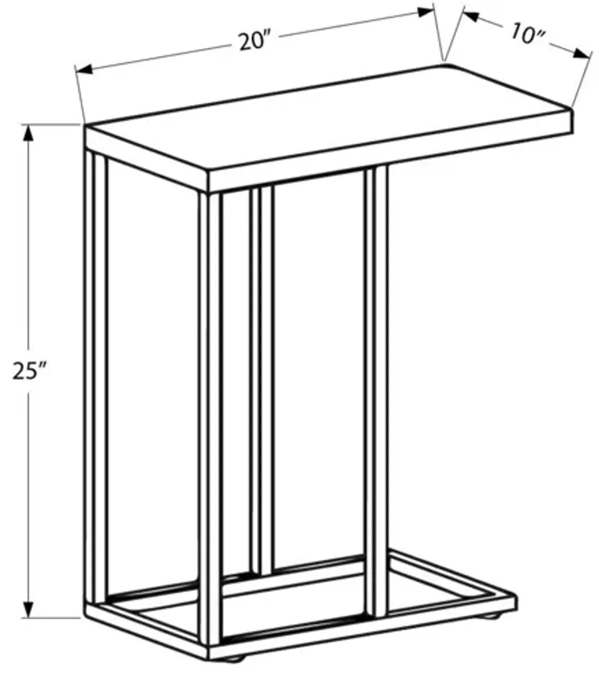 Accent Table, C - Shaped, Transitional - Brown