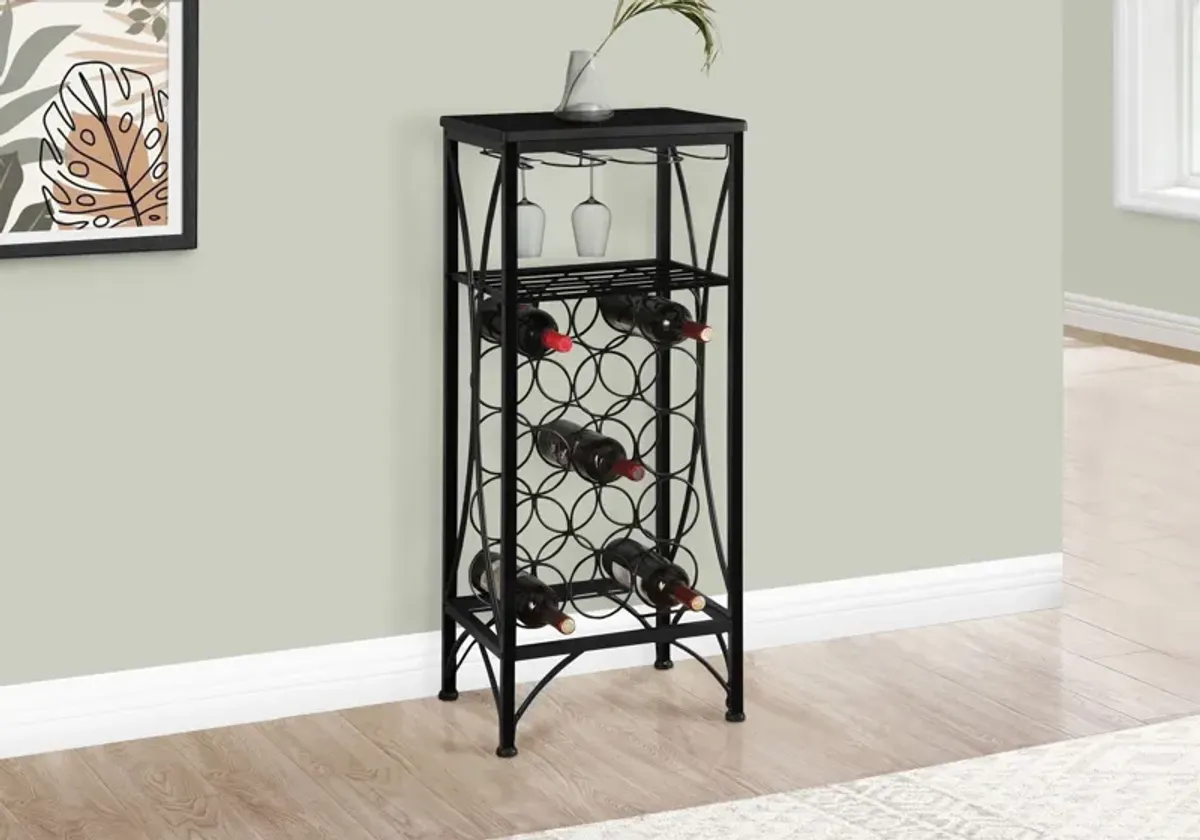 Home Bar, Wine Rack, Transitional - Black