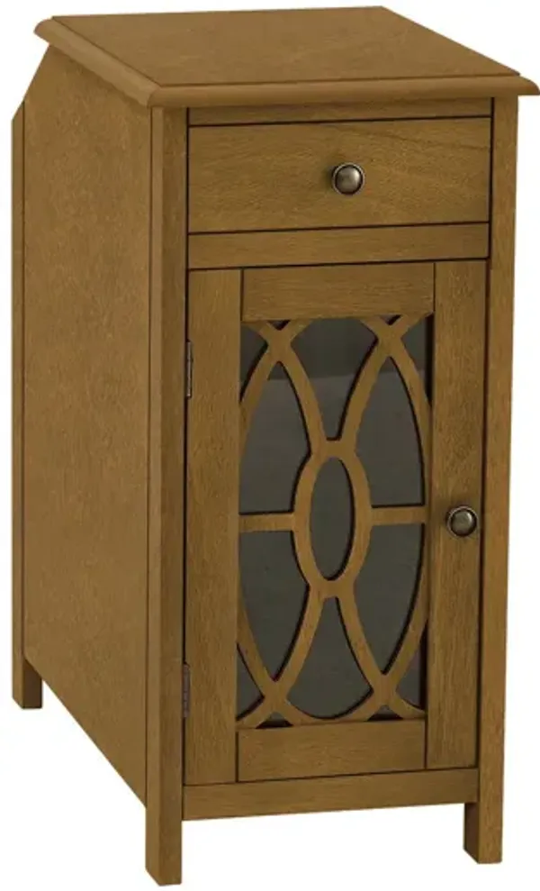 Accent Side Table, Storage Drawer, Traditional - Taupe