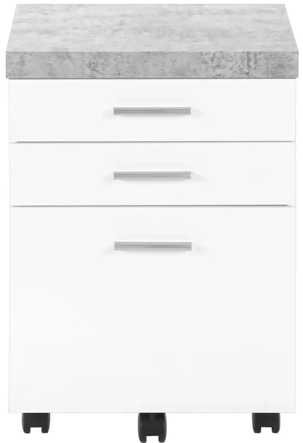 File Cabinet, Rolling Mobile, Storage Drawers, Printer Stand, Office, Cement Contemporary & Modern - White