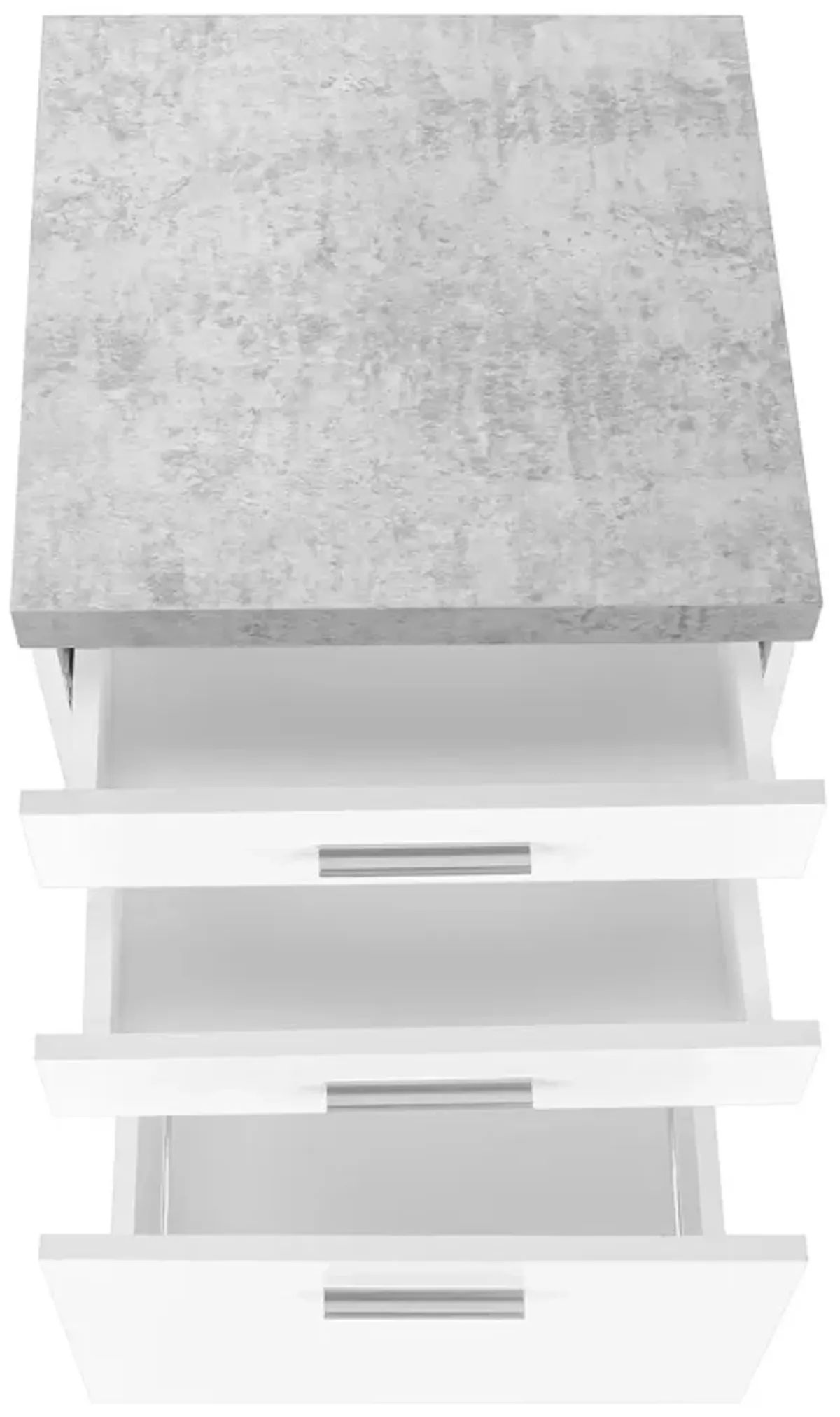 File Cabinet, Rolling Mobile, Storage Drawers, Printer Stand, Office, Cement Contemporary & Modern - White