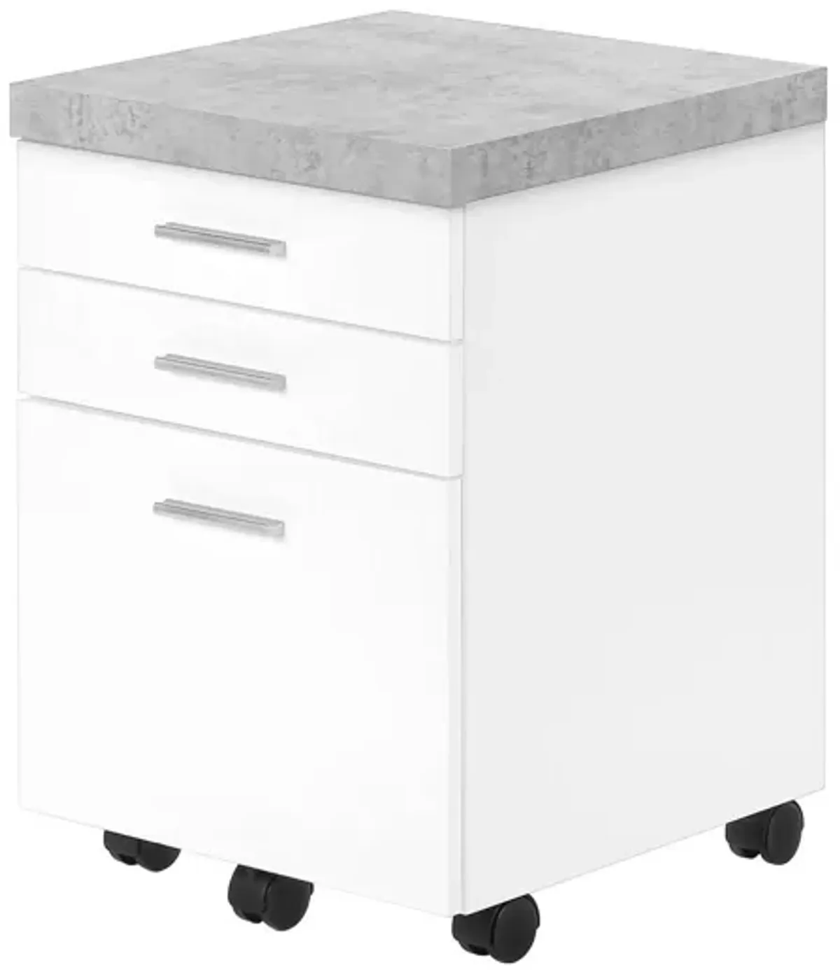 File Cabinet, Rolling Mobile, Storage Drawers, Printer Stand, Office, Cement Contemporary & Modern - White