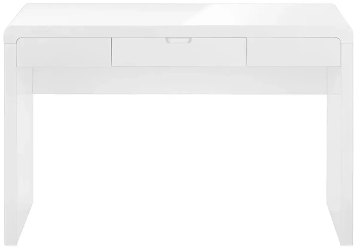 Computer Desk For Home Office, Storage Drawers, Contemporary & Modern - White