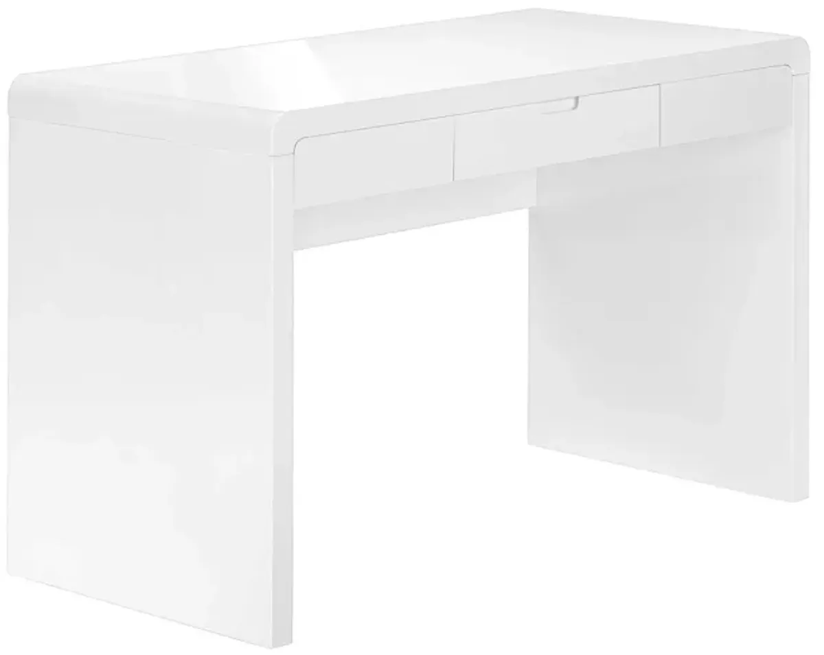 Computer Desk For Home Office, Storage Drawers, Contemporary & Modern - White