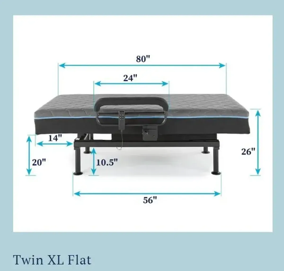 Adjustable Sleep To Stand Bed With Convenient Lift Assist Txl - Blue