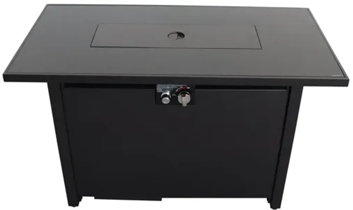 Outdoor Fire Pit Table With Lid High-Quality Materials - Black