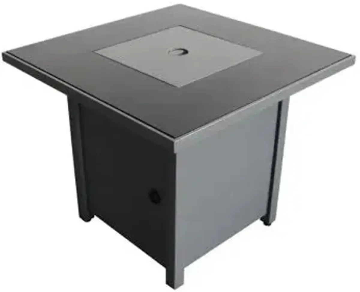 Durable Construction Outdoor Fire Pit Table With Lid - Gray