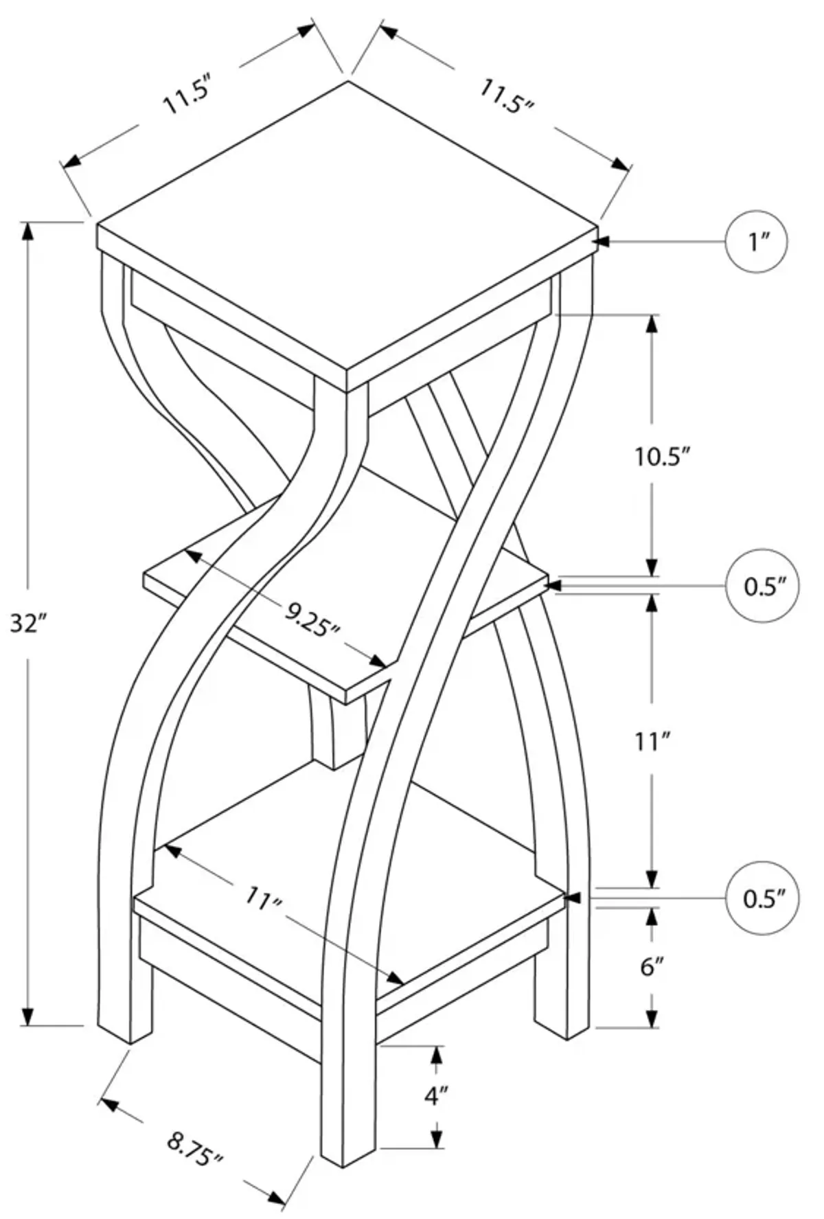 Accent Table Versatile Usage, Square, Contemporary & Modern