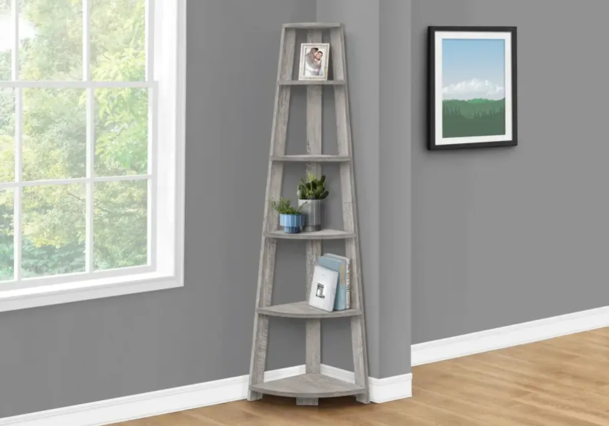 Bookshelf, Bookcase, Etagere, Corner, 5 Tier, For Office, Contemporary & Modern