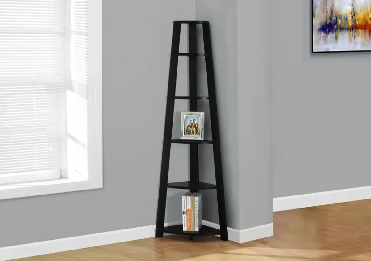 Bookshelf, Bookcase, Etagere, Corner, 5 Tier, For Office, Contemporary & Modern