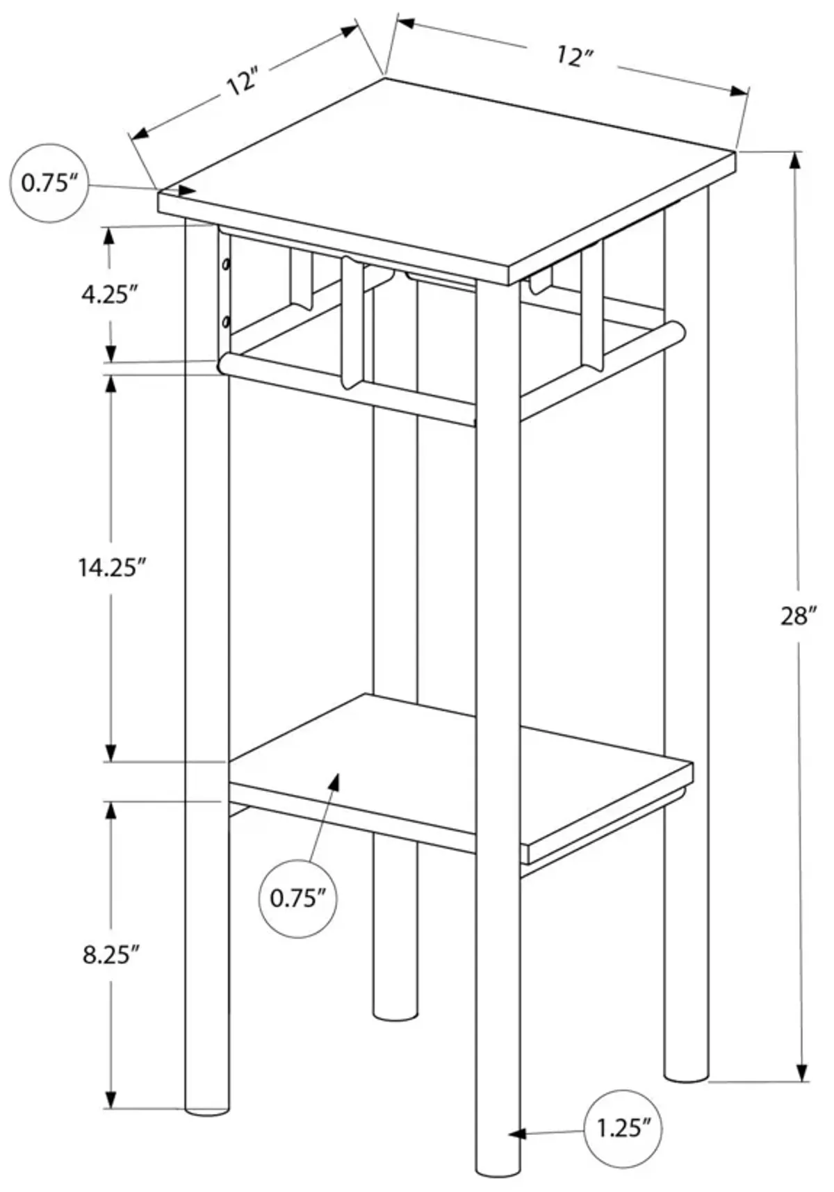 Accent Table, Square, Contemporary & Modern Design