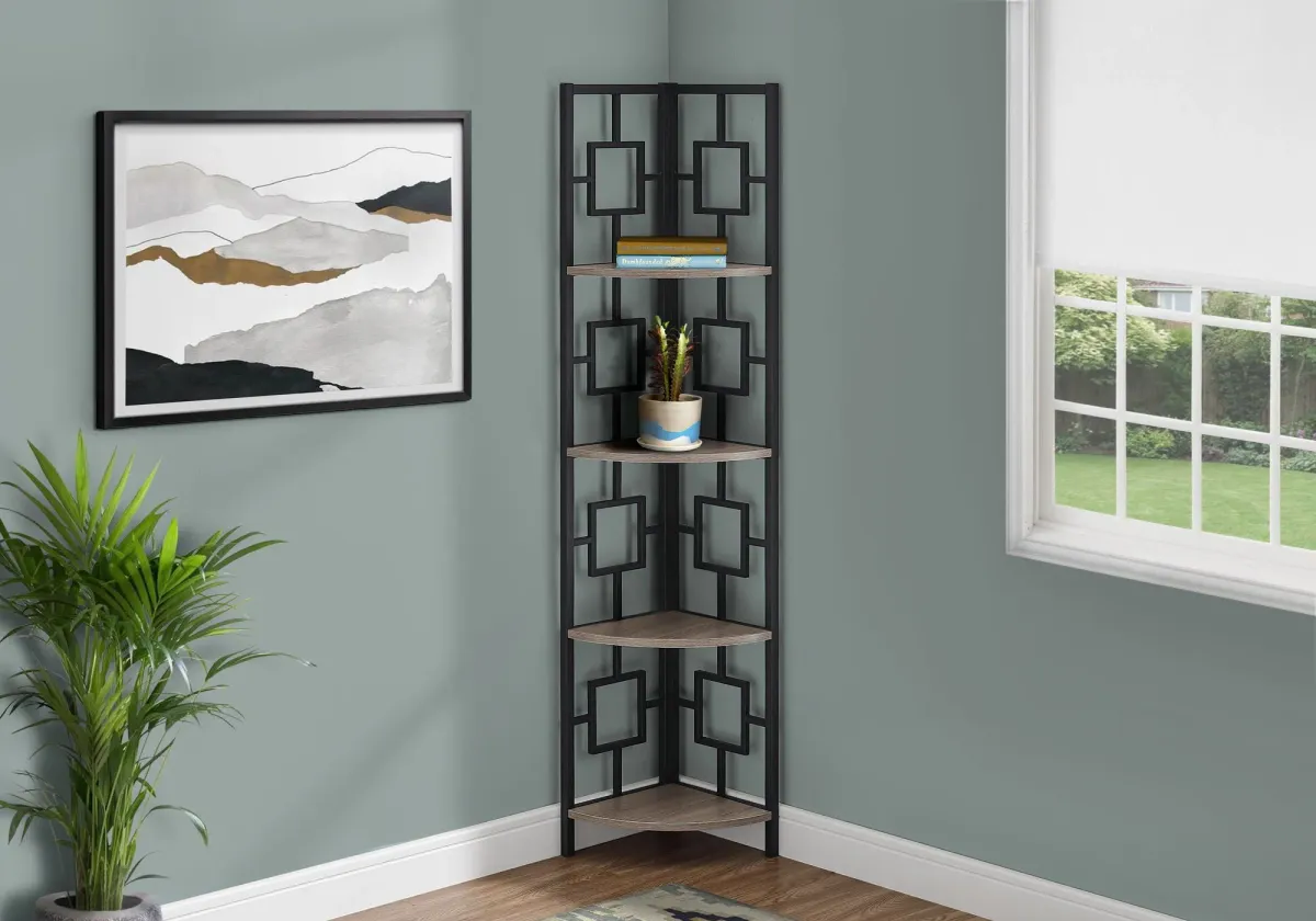 4 Tier Bookshelf, Bookcase, Etagere, Corner, For Office, Contemporary & Modern