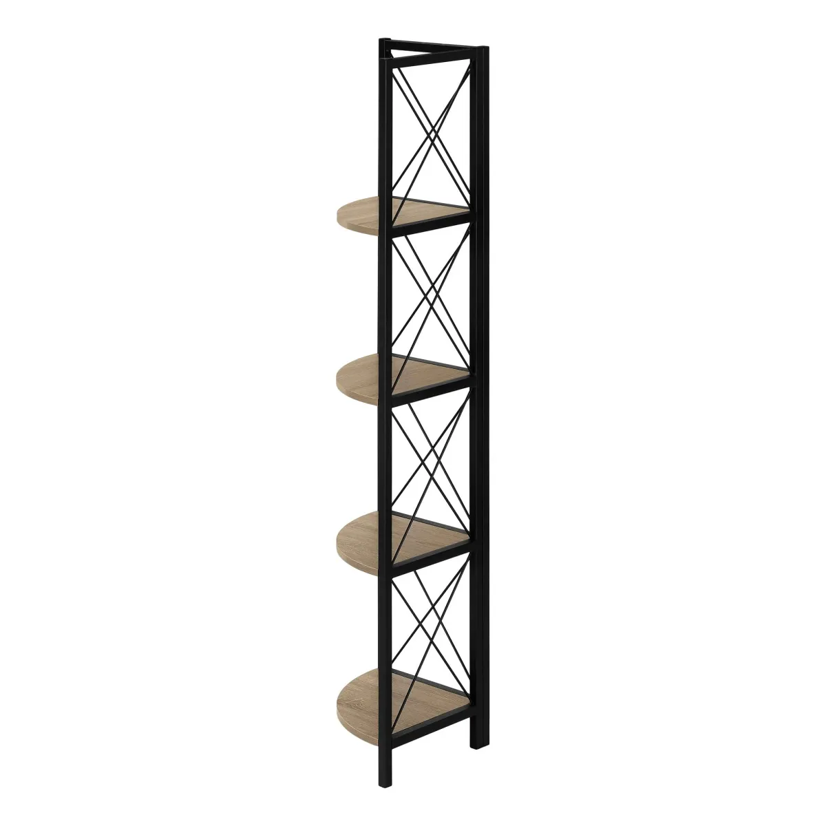 Bookshelf, Bookcase, Etagere, Corner, 4 Tier, Office, Marble Look Contemporary & Modern